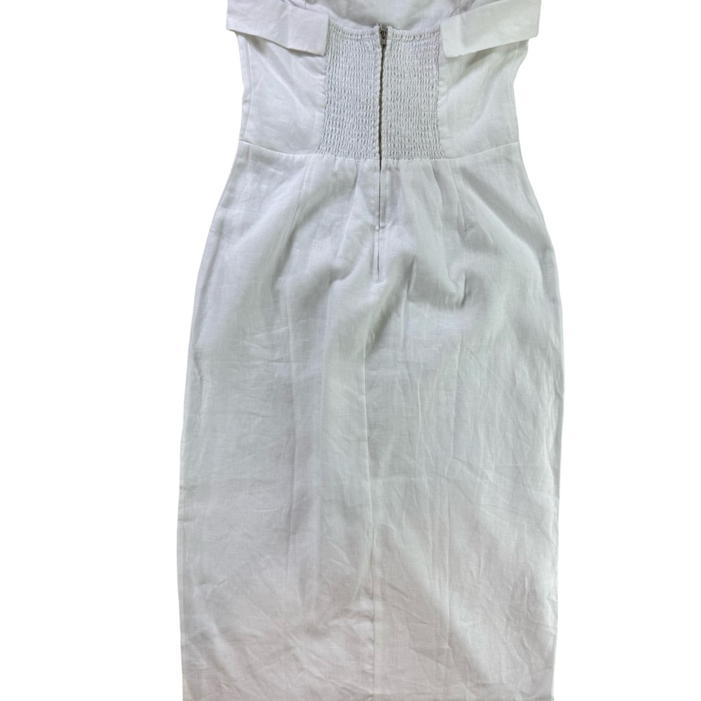 Reformation Marcella Linen White Strapless Dress Sz 10 NWT $278 - Picture 4 of 12